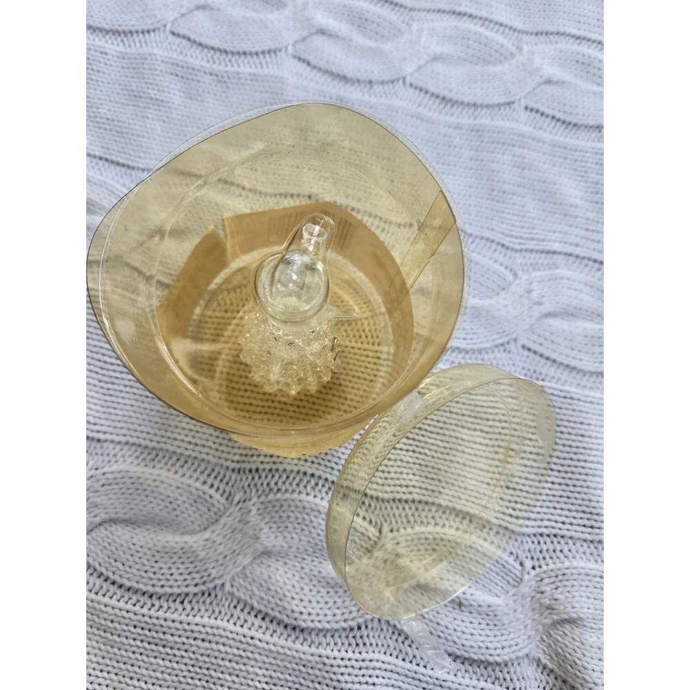 Spun Clear Glass Snowman Christmas Ornament 3.25